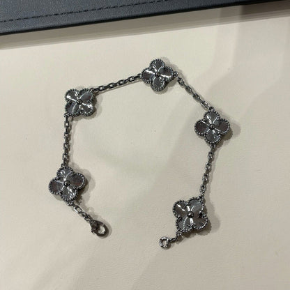 [Ornora Jewelry]CLOVER 5 MOTIF BLACK BRACELET