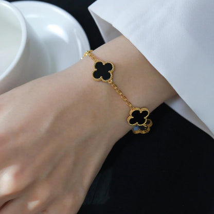[Ornora Jewelry] CLOVER 5 MOTIF ONYXS BRACELET COLLECTION