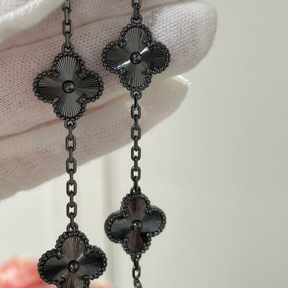 [Ornora Jewelry]CLOVER 5 MOTIF BLACK BRACELET