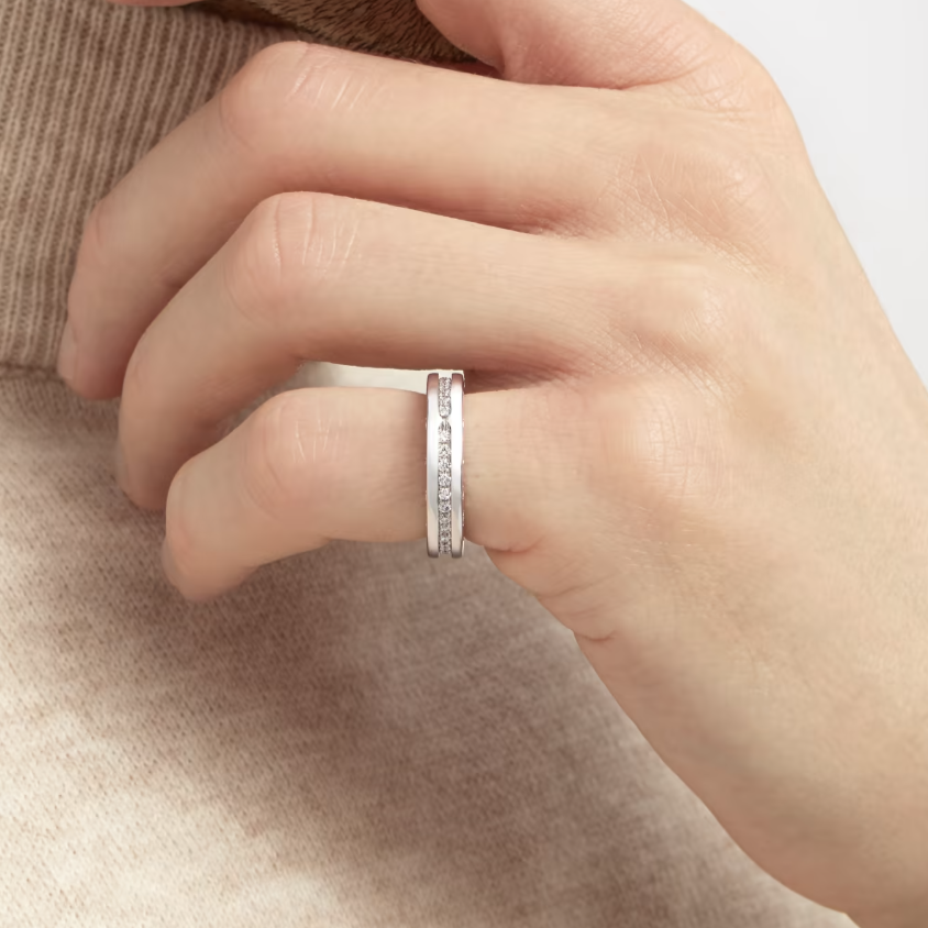 [Ornora Jewelry]ZERO 1 ONE-BAND PAVED DIAMONDS ON THE SPIRAL RING