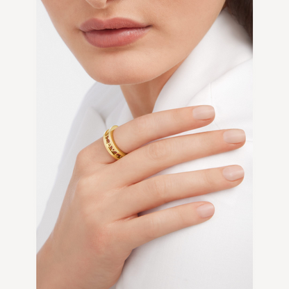 [Ornora Jewelry]ZERO 1 ONE-BAND WITH OPENWORK LOGO SPIRAL RING