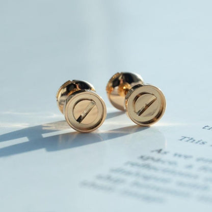 [Ornora Jewelry]LOVE EARRINGS PINK GOLD 10MM
