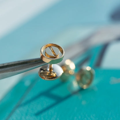 [Ornora Jewelry]LOVE EARRINGS PINK GOLD 10MM