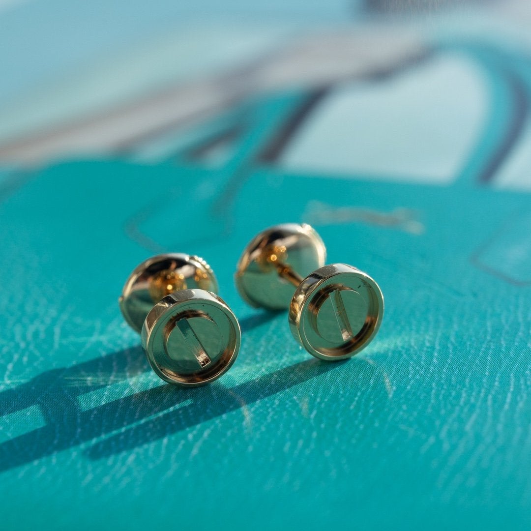 [Ornora Jewelry]LOVE EARRINGS PINK GOLD 10MM