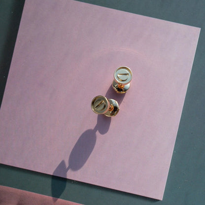 [Ornora Jewelry]LOVE EARRINGS PINK GOLD 10MM