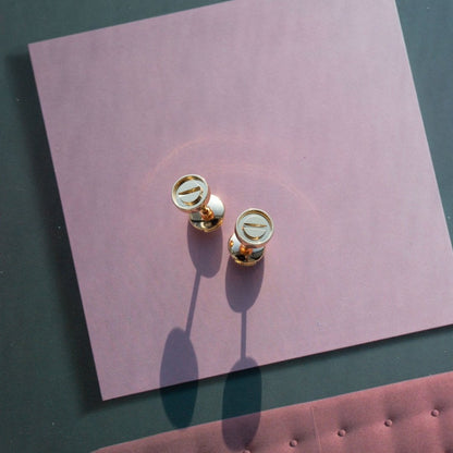 [Ornora Jewelry]LOVE EARRINGS PINK GOLD 10MM