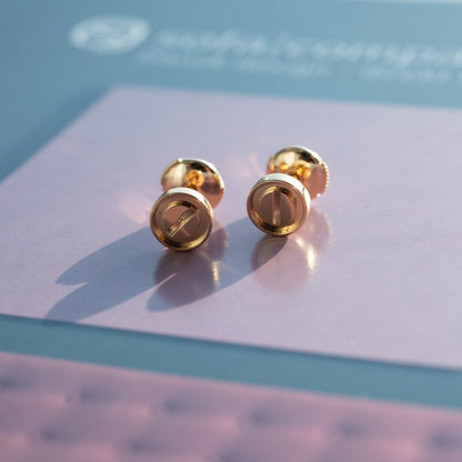 [Ornora Jewelry]LOVE EARRINGS PINK GOLD 10MM