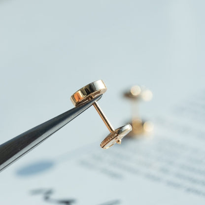 [Ornora Jewelry]LOVE EARRINGS PINK GOLD 10MM