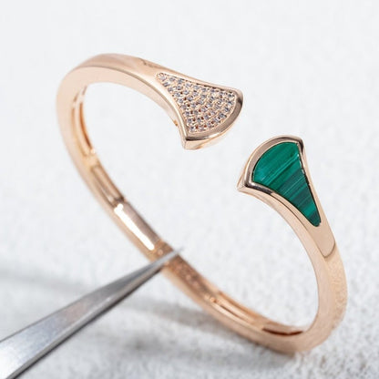 [Ornora Jewelry]DREAM BRACELET OPEN MALACHITE PINK GOLD