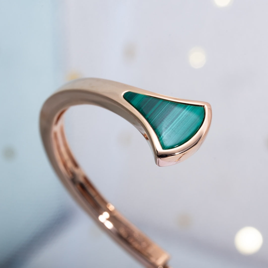 [Ornora Jewelry]DREAM BRACELET OPEN MALACHITE PINK GOLD