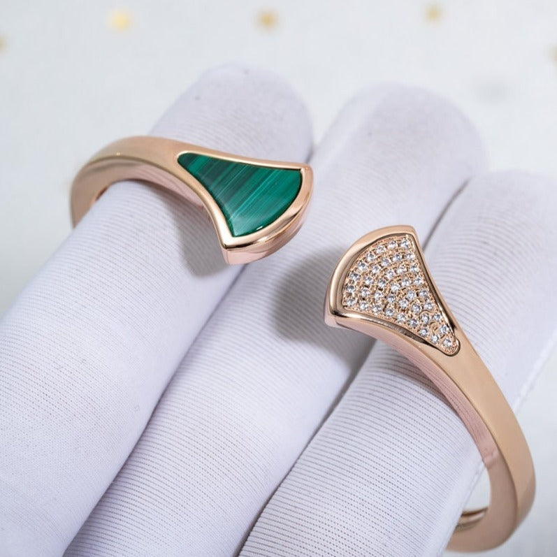 [Ornora Jewelry]DREAM BRACELET OPEN MALACHITE PINK GOLD