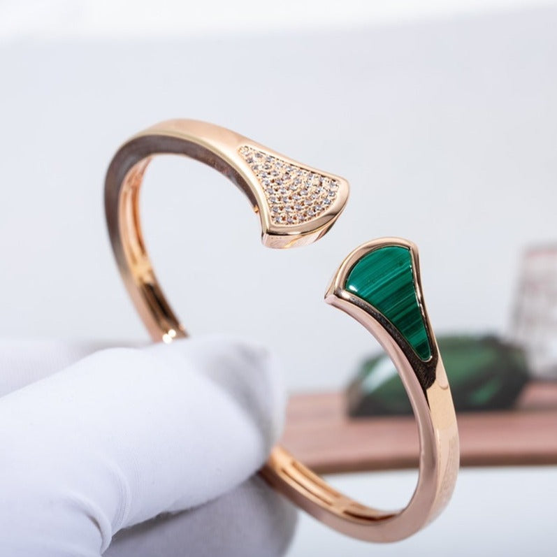 [Ornora Jewelry]DREAM BRACELET OPEN MALACHITE PINK GOLD