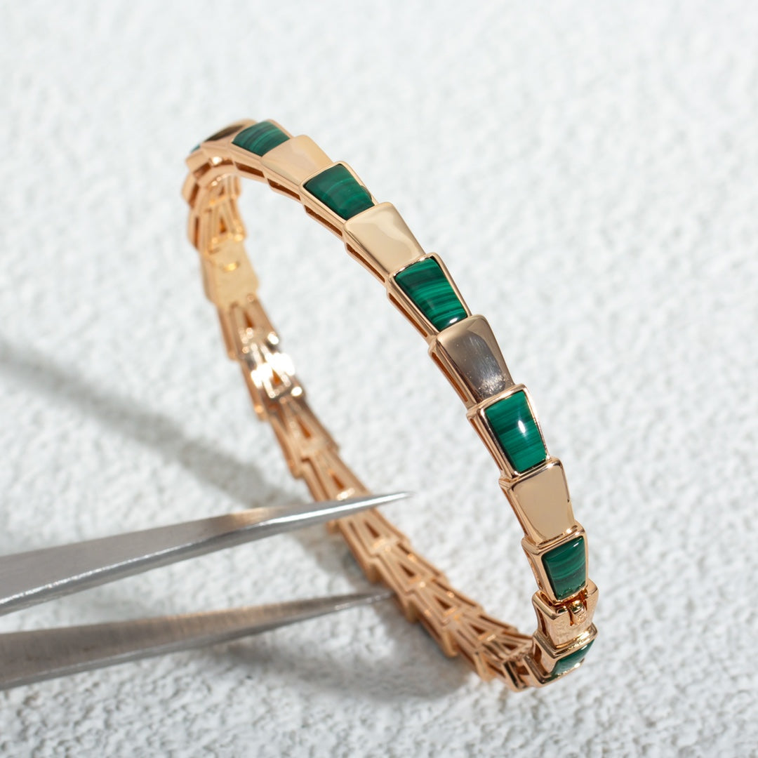 [Ornora Jewelry]SERPENTI BRACELET PINK GOLD MALACHITE