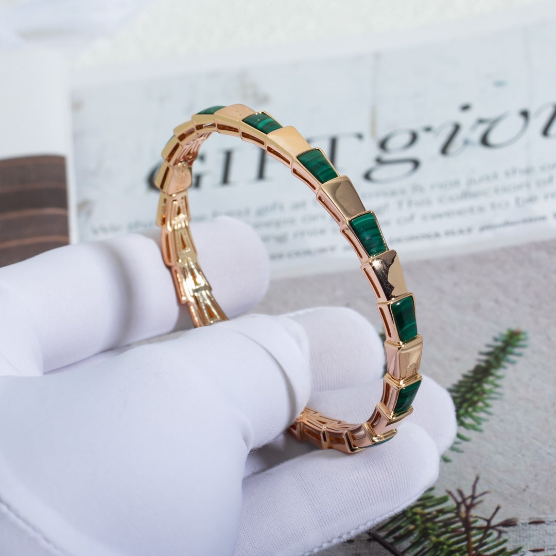 [Ornora Jewelry]SERPENTI BRACELET PINK GOLD MALACHITE