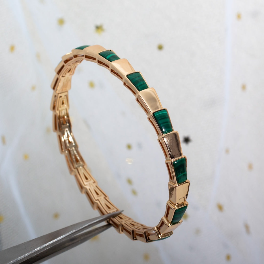 [Ornora Jewelry]SERPENTI BRACELET PINK GOLD MALACHITE