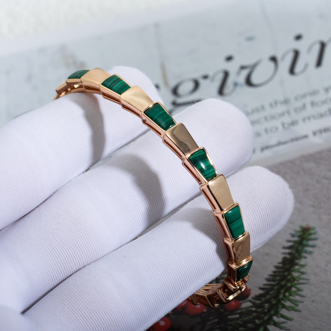 [Ornora Jewelry]SERPENTI BRACELET PINK GOLD MALACHITE