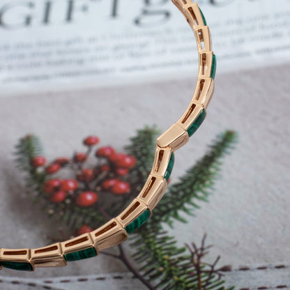 [Ornora Jewelry]SERPENTI BRACELET PINK GOLD MALACHITE