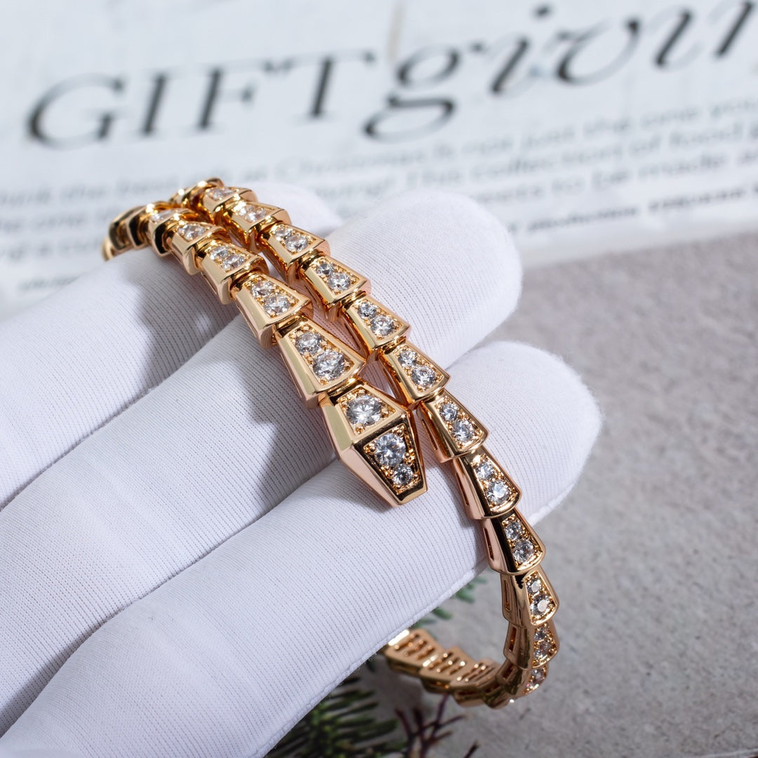 [Ornora Jewelry]SERPENTI BRACELET 6.8MM PINK GOLD DIAMOND