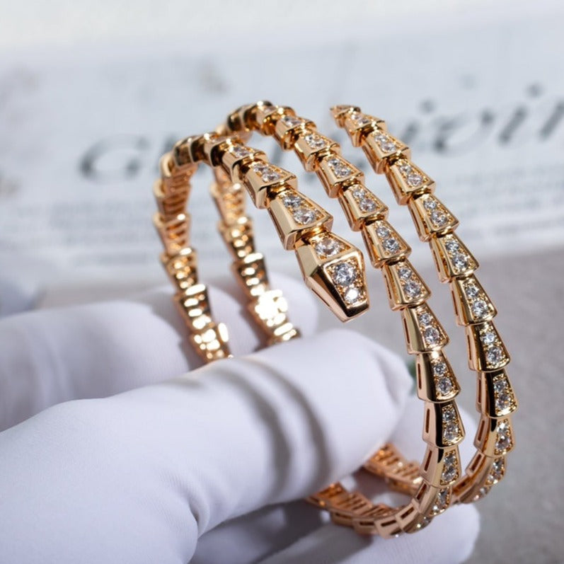 [Ornora Jewelry]SERPENTI BRACELET PINK GOLD DIAMOND DOUBLE ROW