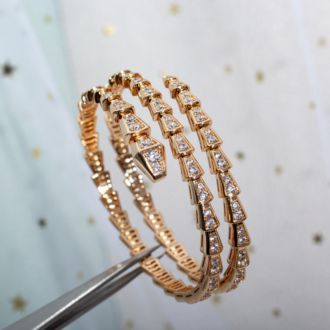 [Ornora Jewelry]SERPENTI BRACELET PINK GOLD DIAMOND DOUBLE ROW
