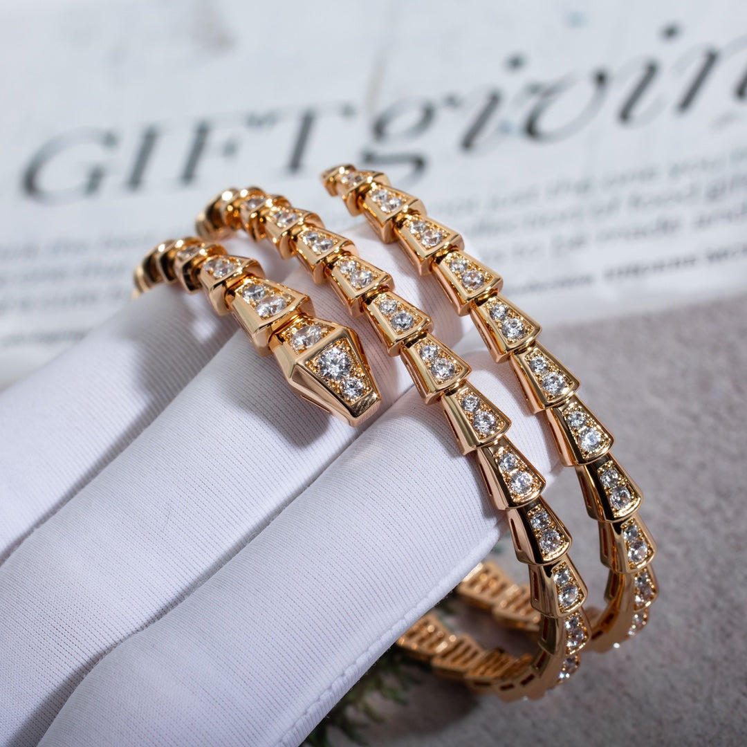 [Ornora Jewelry]SERPENTI BRACELET PINK GOLD DIAMOND DOUBLE ROW