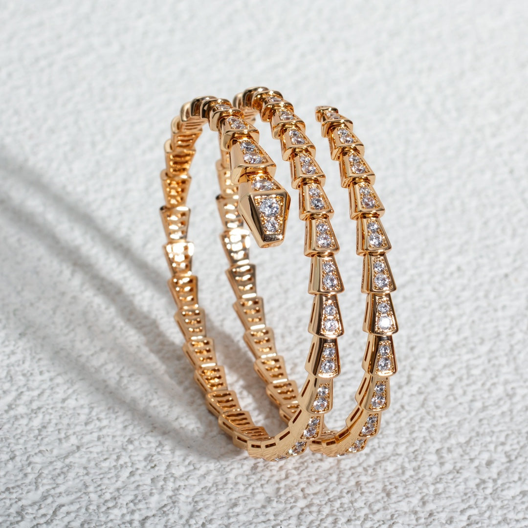 [Ornora Jewelry]SERPENTI BRACELET PINK GOLD DIAMOND DOUBLE ROW