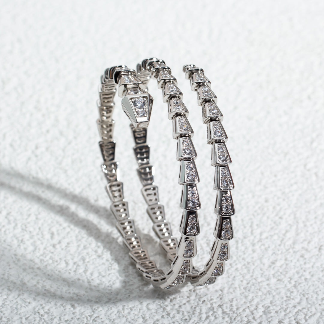 [Ornora Jewelry]SERPENTI BRACELET SILVER DIAMOND DOUBLE ROW