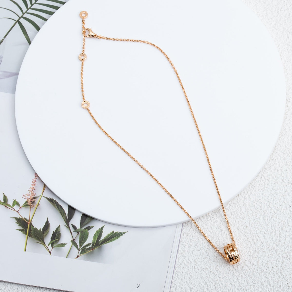 [Ornora Jewelry]PARENTESI NECKLACE PINK GOLD