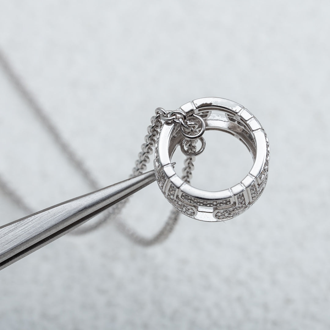 [Ornora Jewelry]PARENTESI NECKLACE SILVER DIAMOND