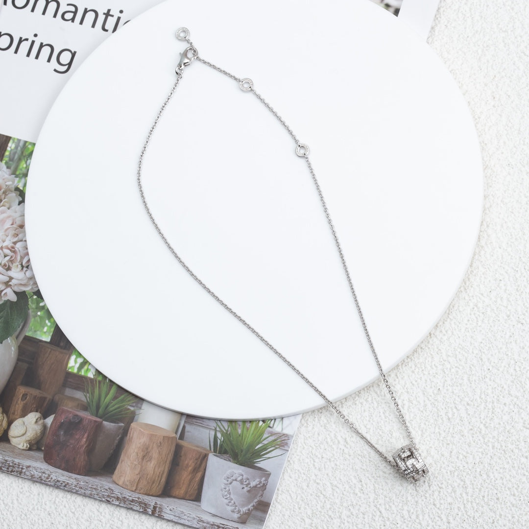 [Ornora Jewelry]PARENTESI NECKLACE SILVER DIAMOND