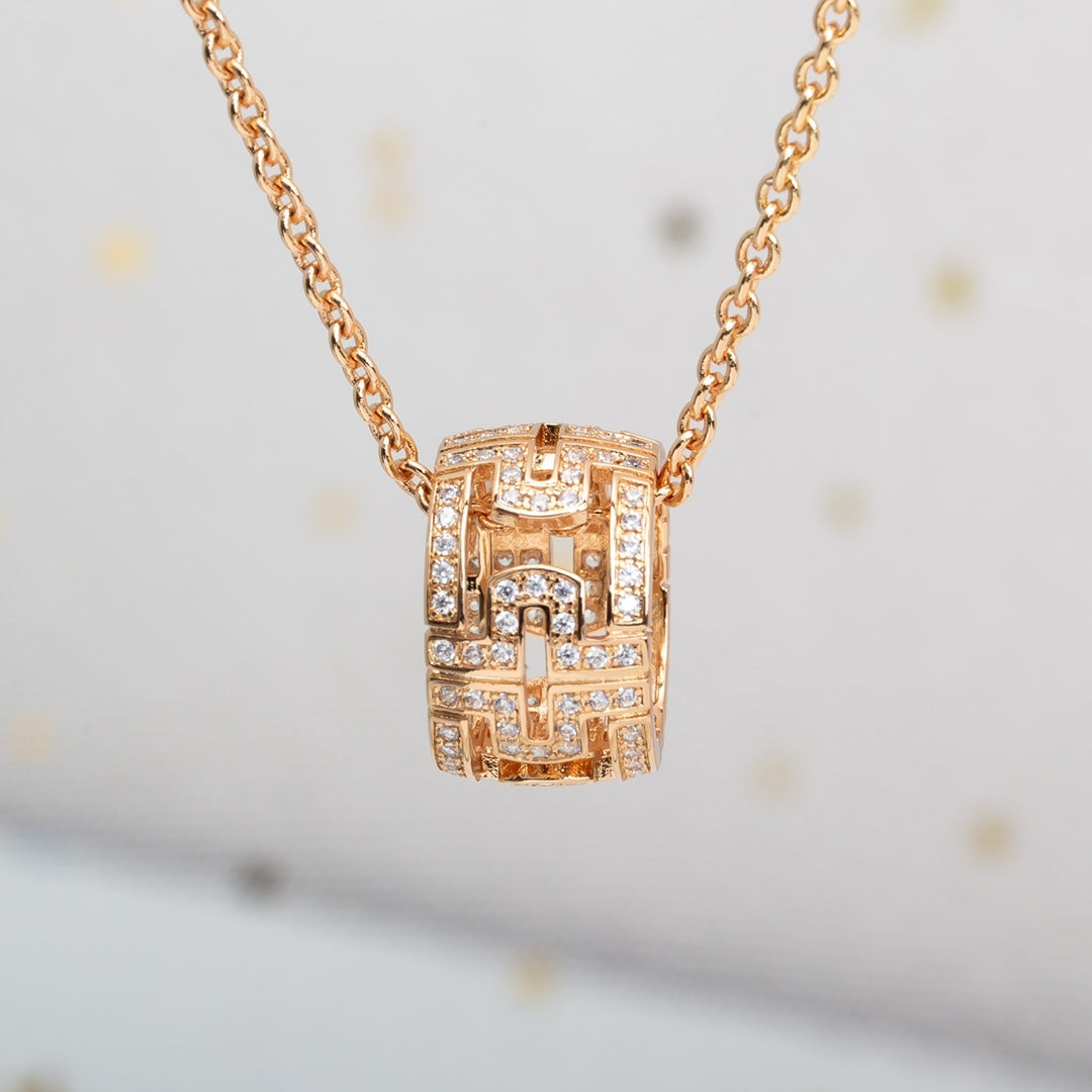 [Ornora Jewelry]PARENTESI NECKLACE PINK GOLD DIAMOND