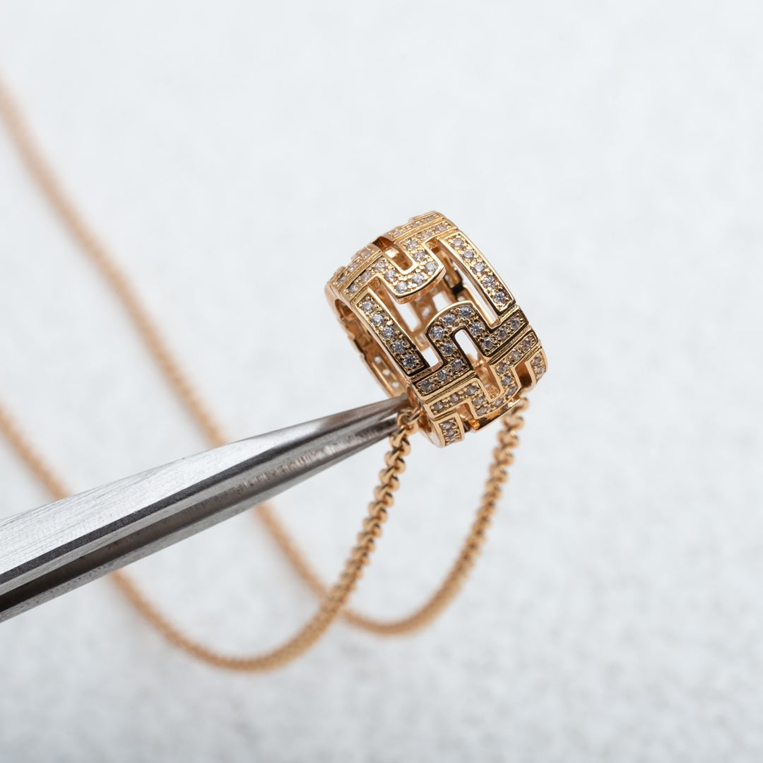 [Ornora Jewelry]PARENTESI NECKLACE PINK GOLD DIAMOND