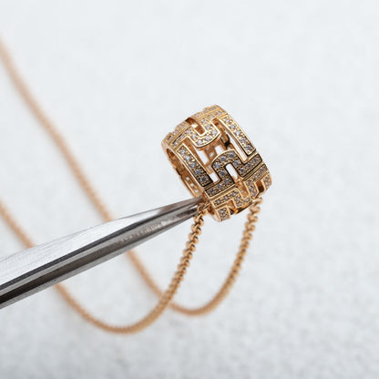 [Ornora Jewelry]PARENTESI NECKLACE PINK GOLD DIAMOND