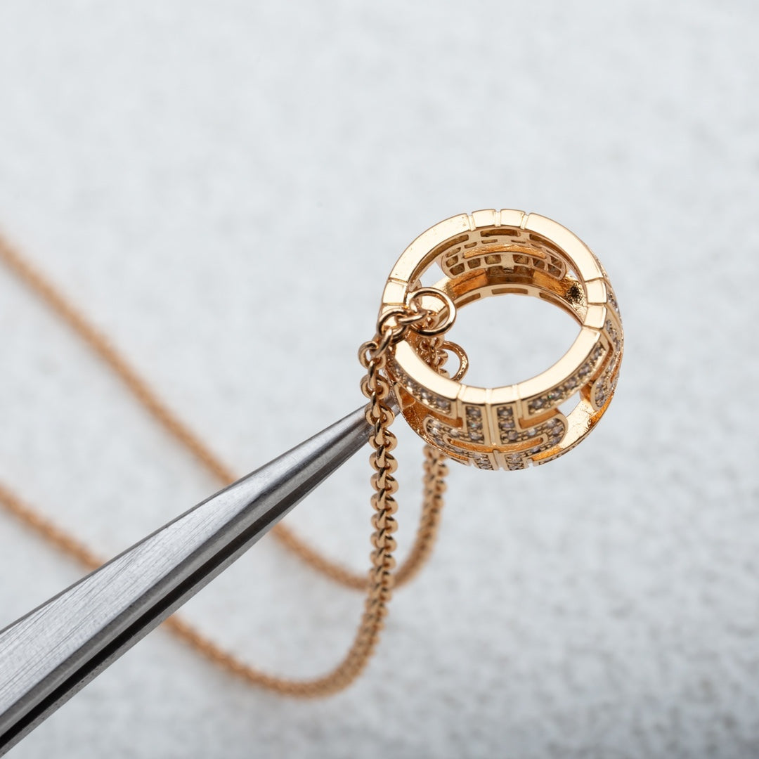 [Ornora Jewelry]PARENTESI NECKLACE PINK GOLD DIAMOND