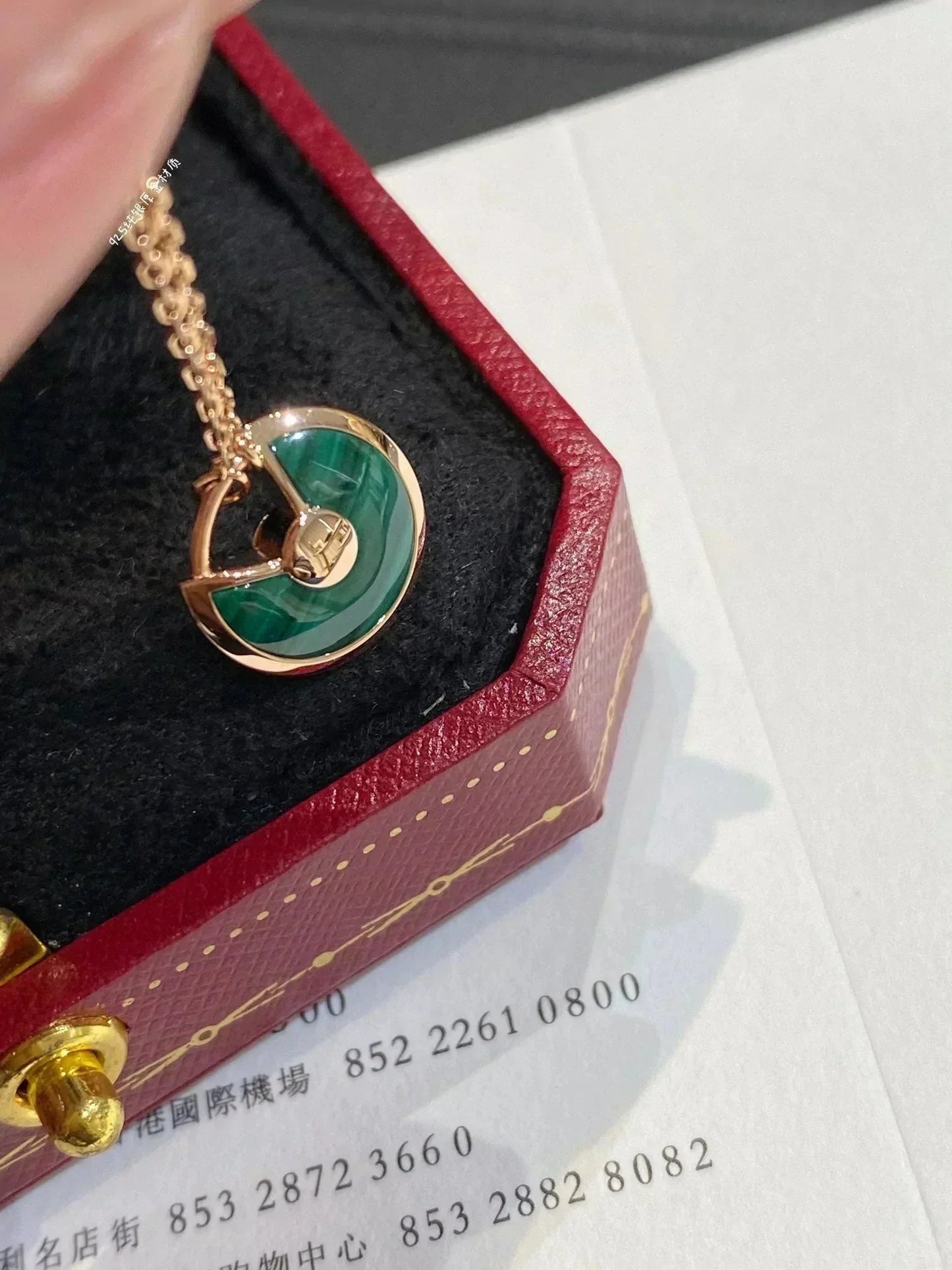 [Ornora Jewelry]AMULETTE ROSE GOLD MALACHITE NECKLACE