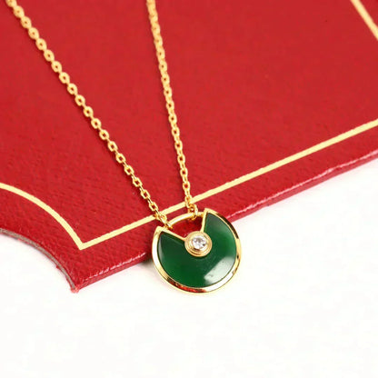 [Ornora Jewelry]AMULETTE GOLD MALACHITE NECKLACE