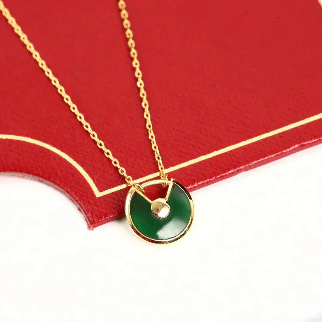 [Ornora Jewelry]AMULETTE GOLD MALACHITE NECKLACE