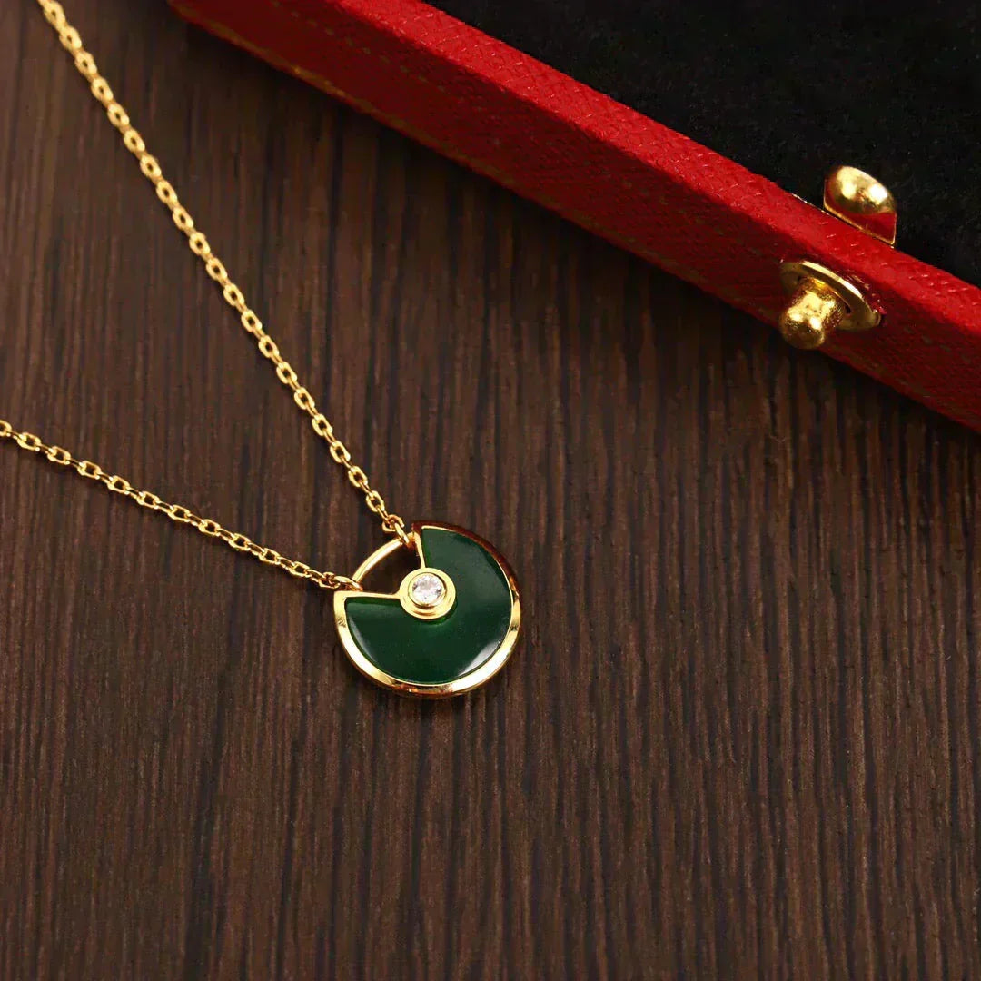 [Ornora Jewelry]AMULETTE GOLD MALACHITE NECKLACE