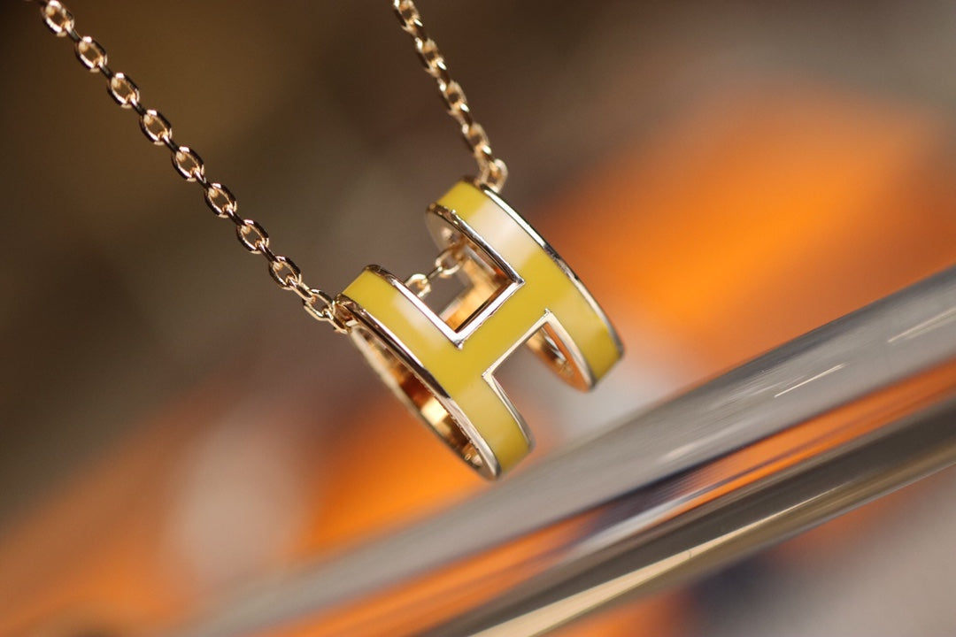 [Ornora Jewelry]POP H PEDANT PINK GOLD