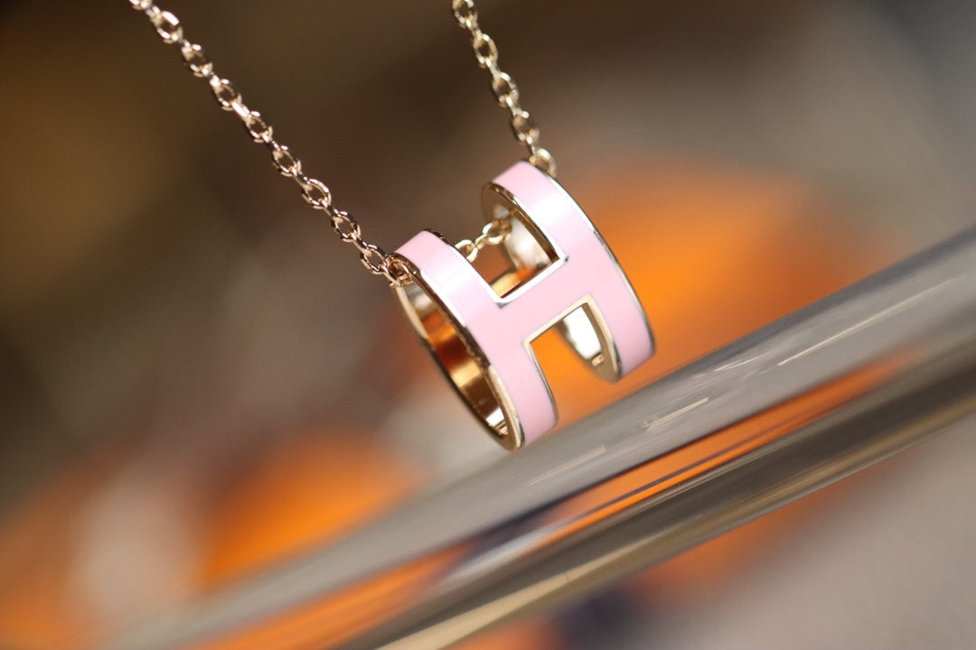 [Ornora Jewelry]POP H PEDANT PINK GOLD