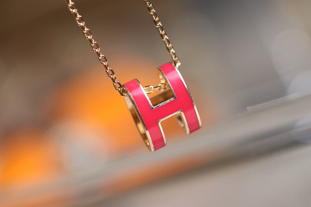 [Ornora Jewelry]POP H PEDANT PINK GOLD