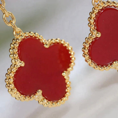 [Ornora Jewelry]CLOVER  2 MOTIF  TIGER EYE CARNELIAN EARRINGS
