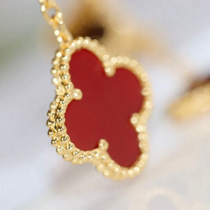 [Ornora Jewelry]CLOVER  2 MOTIF  TIGER EYE CARNELIAN EARRINGS
