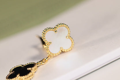 [Ornora Jewelry]CLOVER EARRINGS GOLD ONYX MOP 3 MOTIF