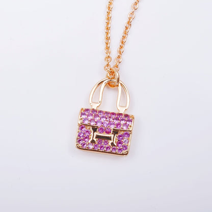 [Ornora Jewelry]CONSTANCE PEDANT PURPLE DIAMOND NECKLACE