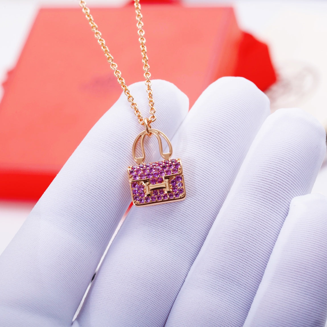 [Ornora Jewelry]CONSTANCE PEDANT PURPLE DIAMOND NECKLACE