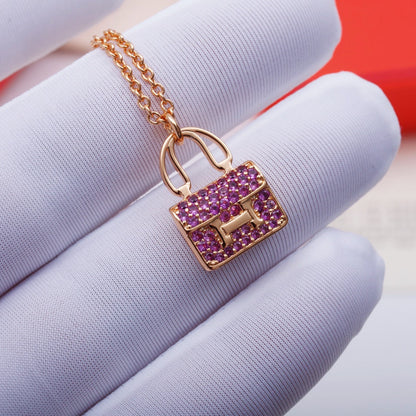 [Ornora Jewelry]CONSTANCE PEDANT PURPLE DIAMOND NECKLACE