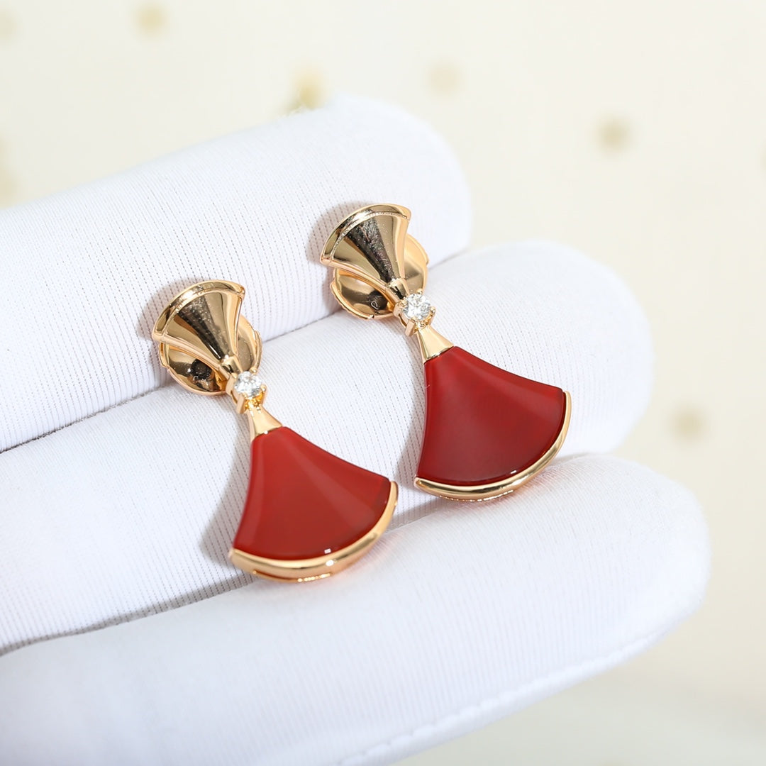 [Ornora Jewelry]DREAM Carnelian PINK GOLD EARRINGS