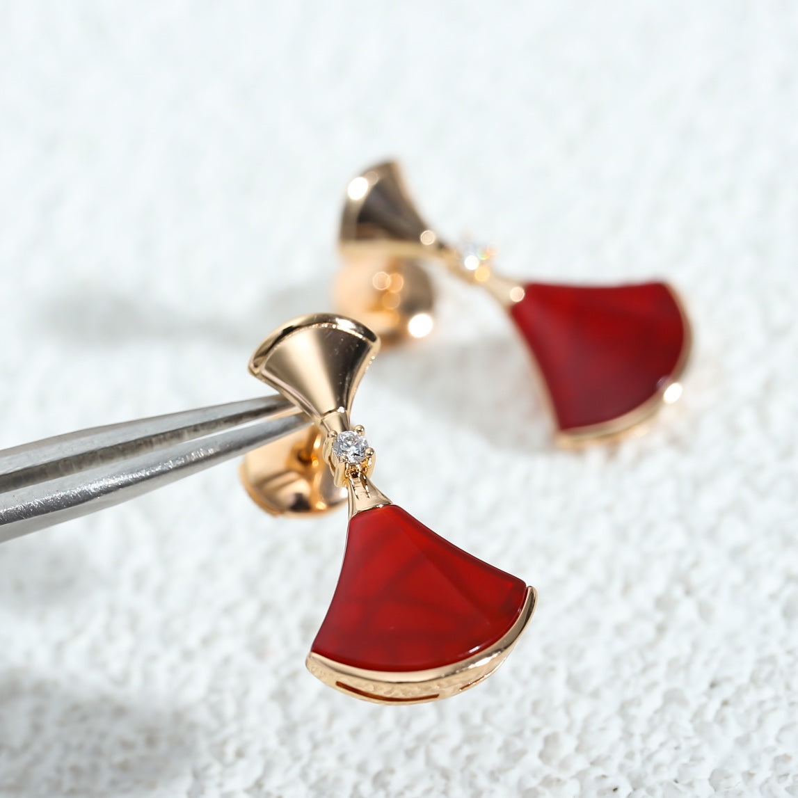 [Ornora Jewelry]DREAM Carnelian PINK GOLD EARRINGS