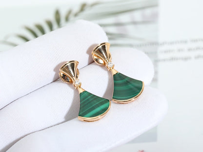 [Ornora Jewelry]DREAM MALACHITE PINK GOLD EARRINGS